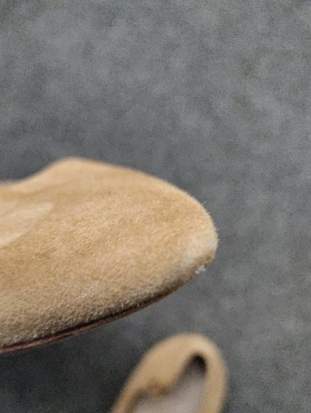 Tory Burch Camel/Tan Pointed Suede Ballet Flats with Logo Accent